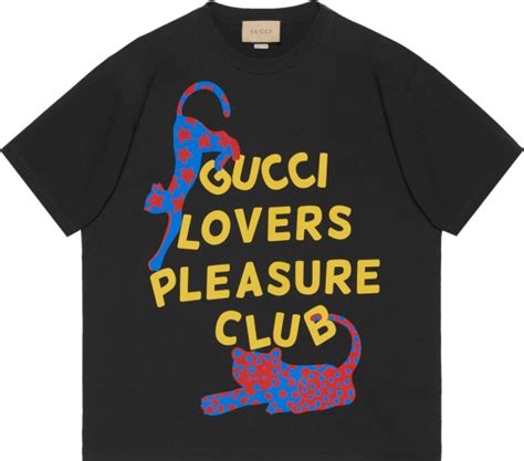 gucci lovers pleasure club|Gucci Lovers Pleasure Club Logo Print Short Sleeve Tee 616036 .